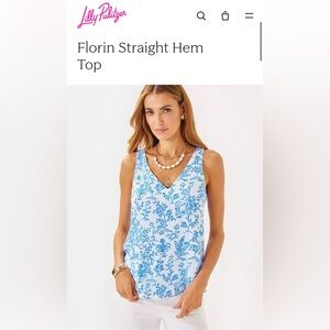 Lily Pulitzer Florin Straight Hem Sleeveless top NWT SZ XS & S Blue Grotto